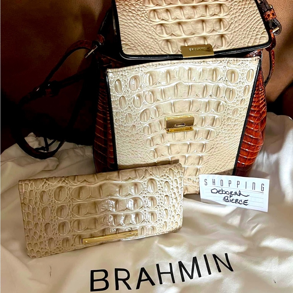 BRAHMIN Linen MARGO W/Matching Wallet